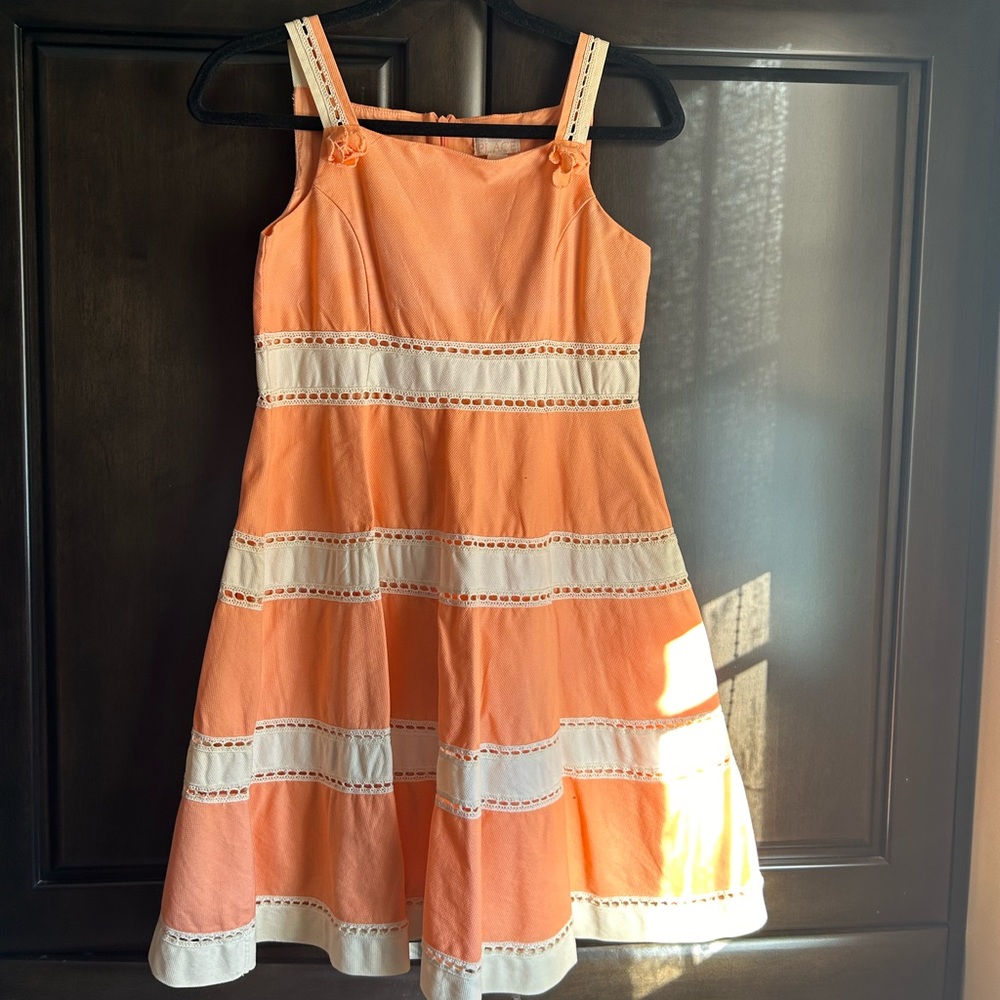 Girls spring summer dress and hat set